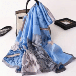 Peony Print Satin Scarf