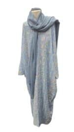 Stylish abaya paired with a blue dress – size 56